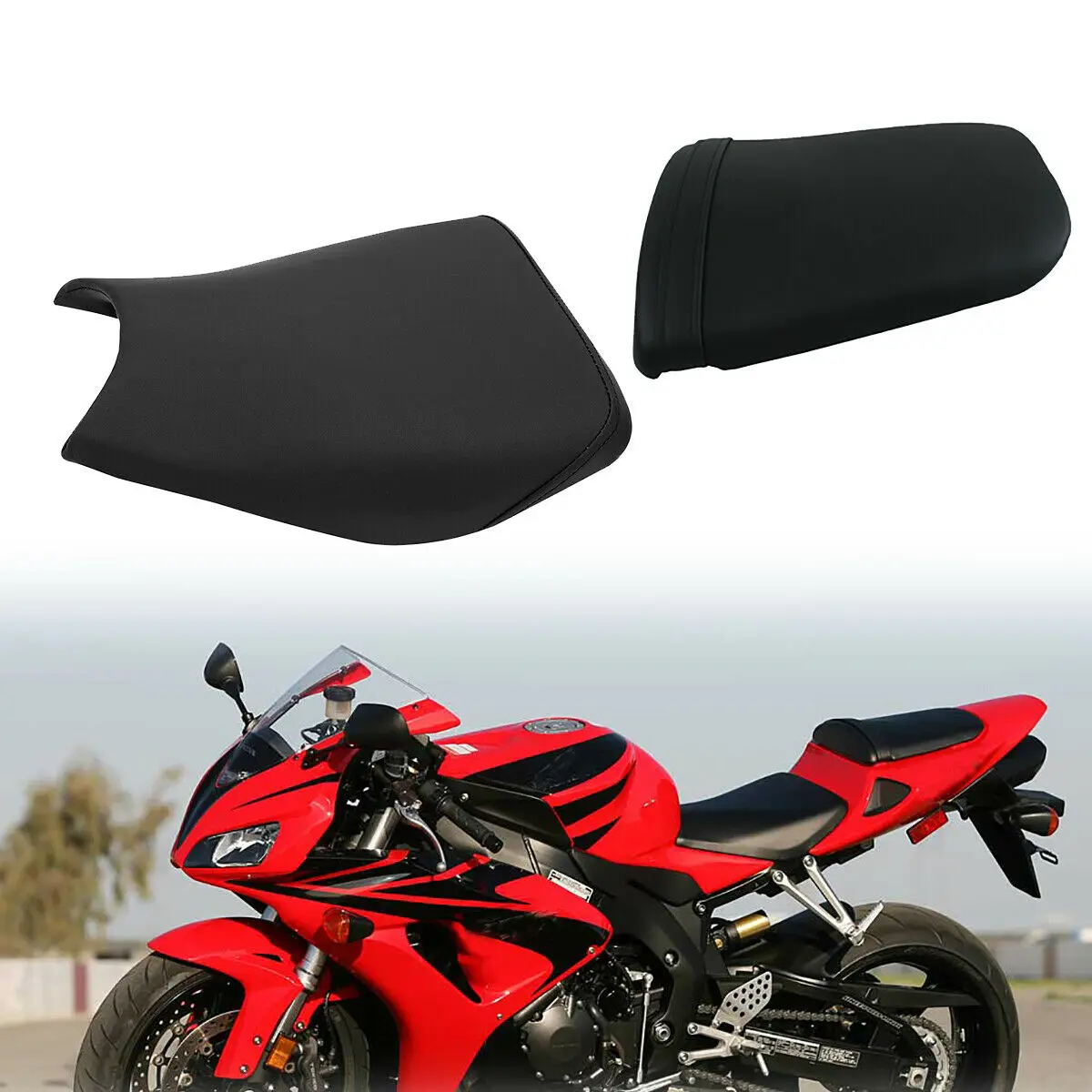 Motorcycle Front or Rear Driver Passenger Seat For Honda CBR1000RR CBR 1000RR 2004-2007 2005 2006 07 Black