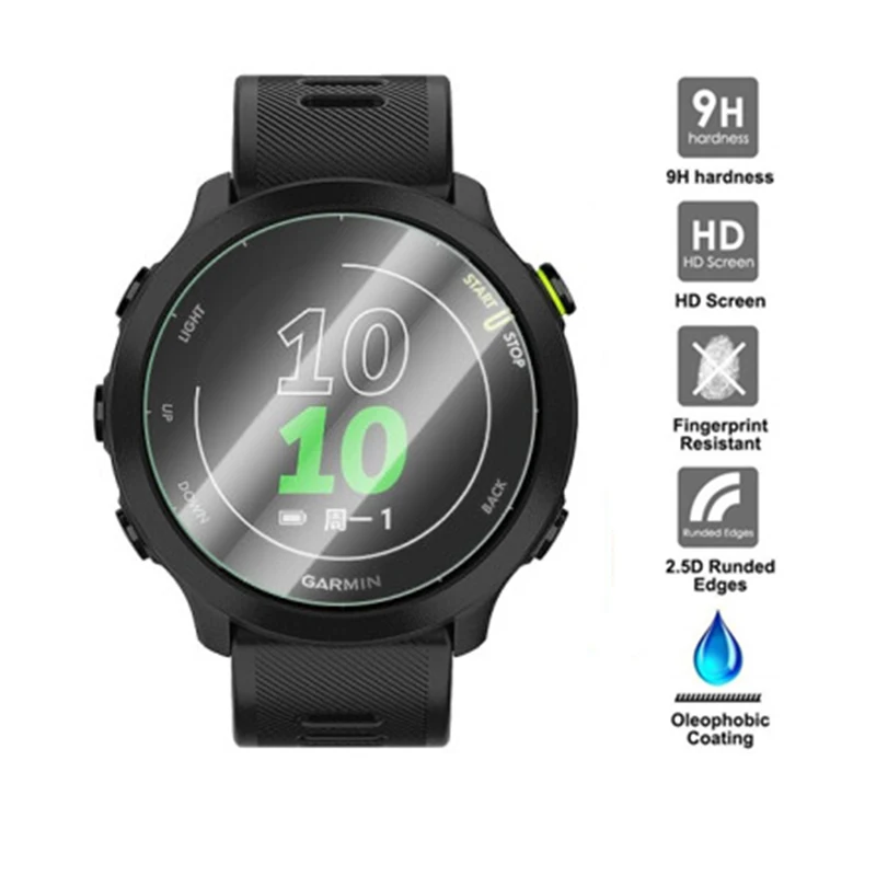 BEHUA-Película protectora de vidrio templado para reloj inteligente, Protector de pantalla completa para Garmin Forerunner 158/55, deportivo