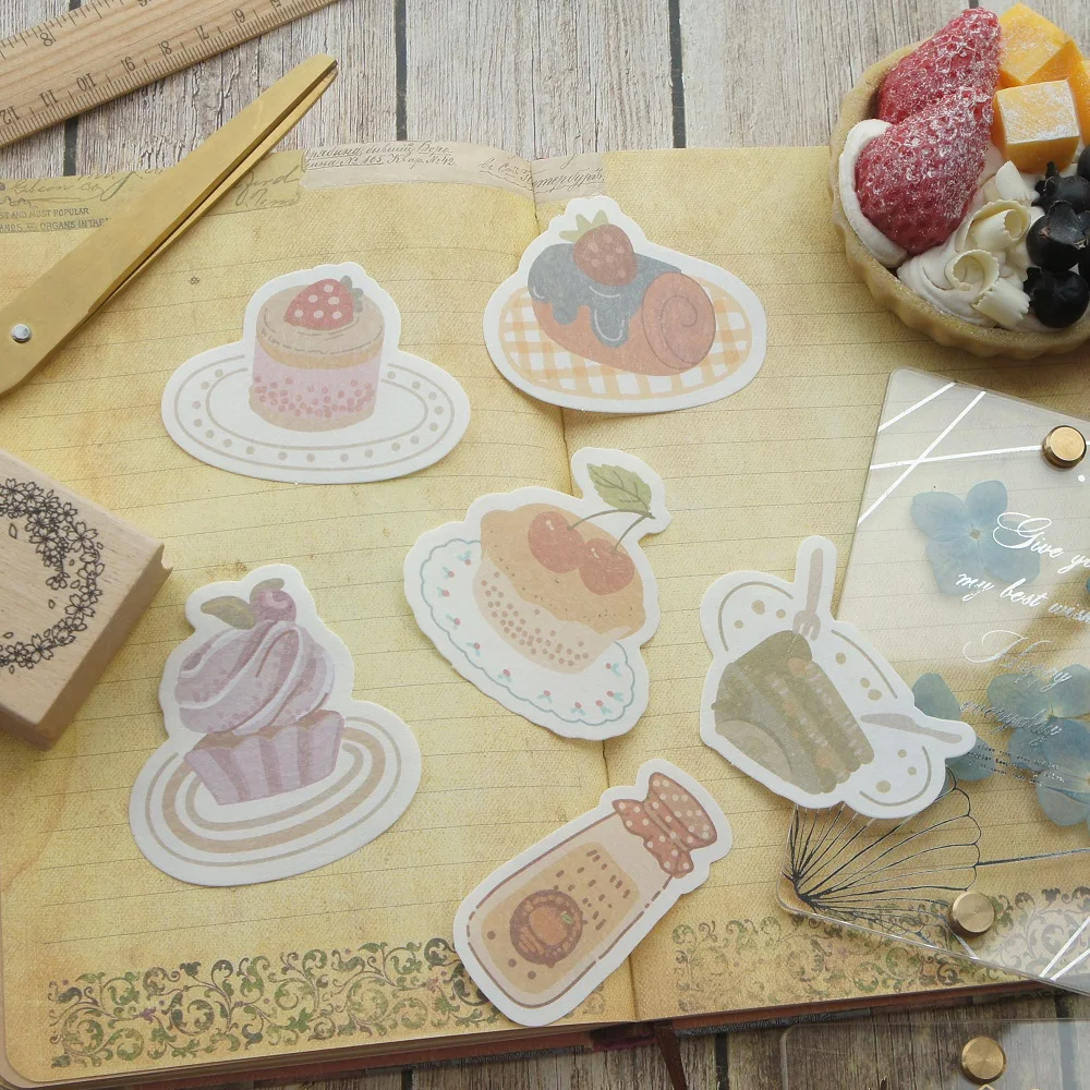 30pcs Afternoon Tea Cake Design Cotton Feel Soft Paper Creative Craft Paper Background Scrapbooking Gift Use