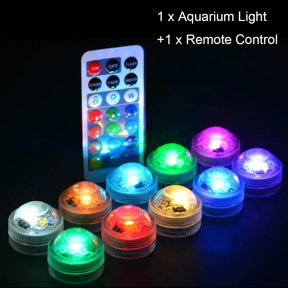 Diving Aquarium Light Remote Control Color  Circular Aquarium LED Light Diving Aquarium Swimming Pool Wedding Party Decora