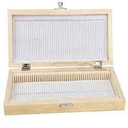 2pcs Microscope Slide Box Case Portable Wooden Storage Box Holding 50pcs Biological Pathological Microscope Slides