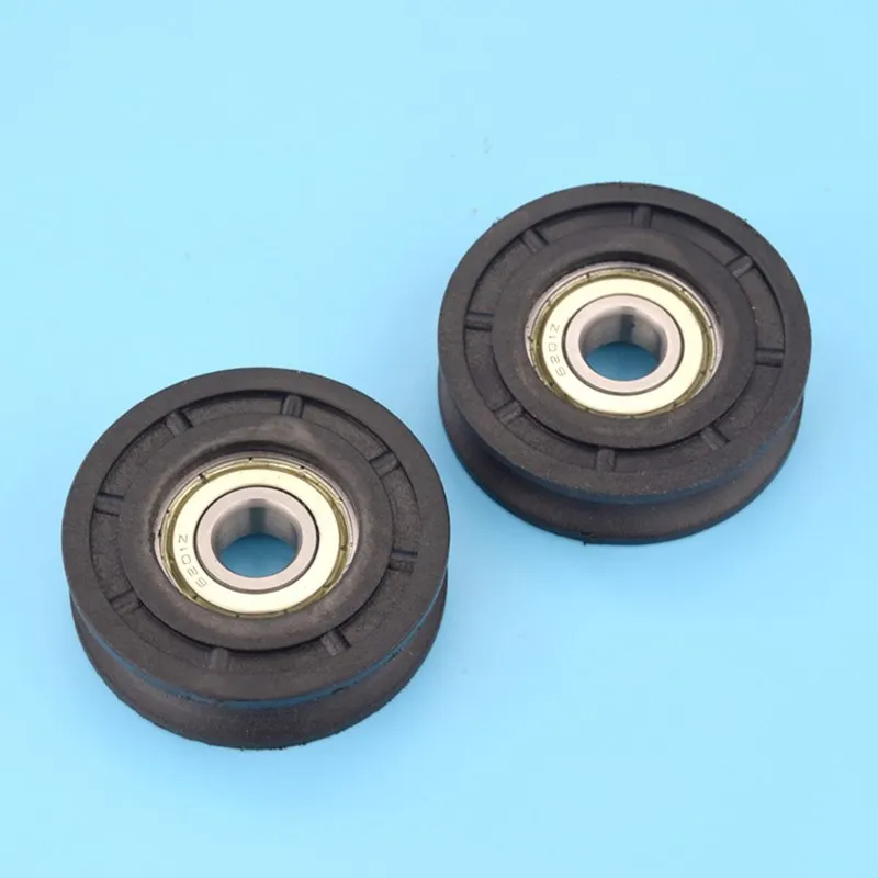 10pcs Elevator Wire Rope Hanging Wheel 6201ZZ 12*56*16mm Nylon Wheel Plastic Bearing roller Pulley bore 12mm diameter 56mm