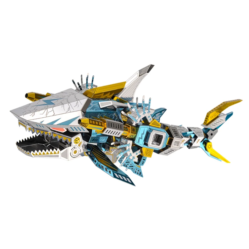 Microworld 3D Metal Puzzle Deep Sea Shark Model kits DIY Laser Cut Assemble Jigsaw Toy GIFT For Audit children