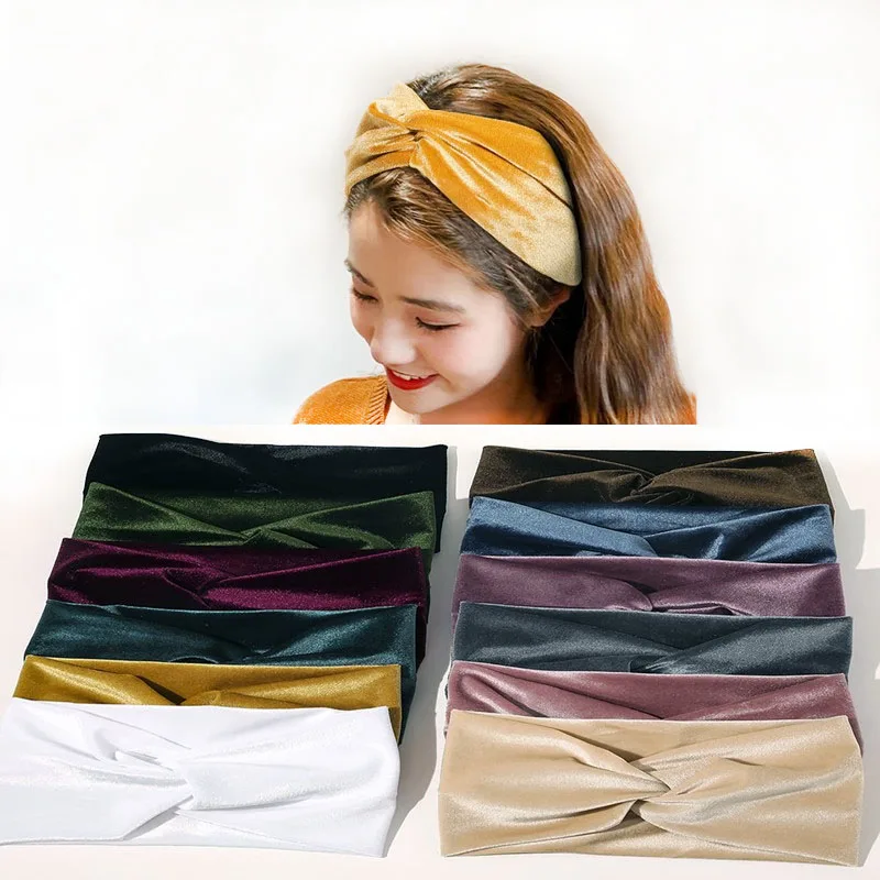 

Velvet Headband Yoga Elastic Hairband Ins Trend Woman Flannel Headband Headdress Hair Accessories