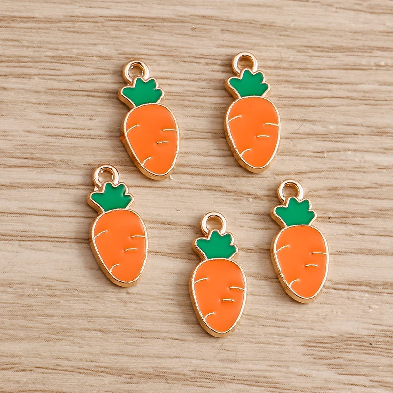 10 teile/los Nette Emaille Charms für Ohrringe Anhänger Halskette Obst Erdbeere Wassermelone Ananas Charms DIY Armband Schmuck – Detail 26