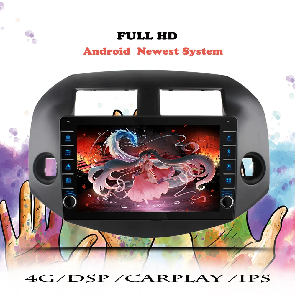 Multimedia Player Android 14 Car Radio For Toyota RAV4 2006 2007 2008 2009 2010 2011 2012 GPS Navigation DVD 2 din Tape Recorder