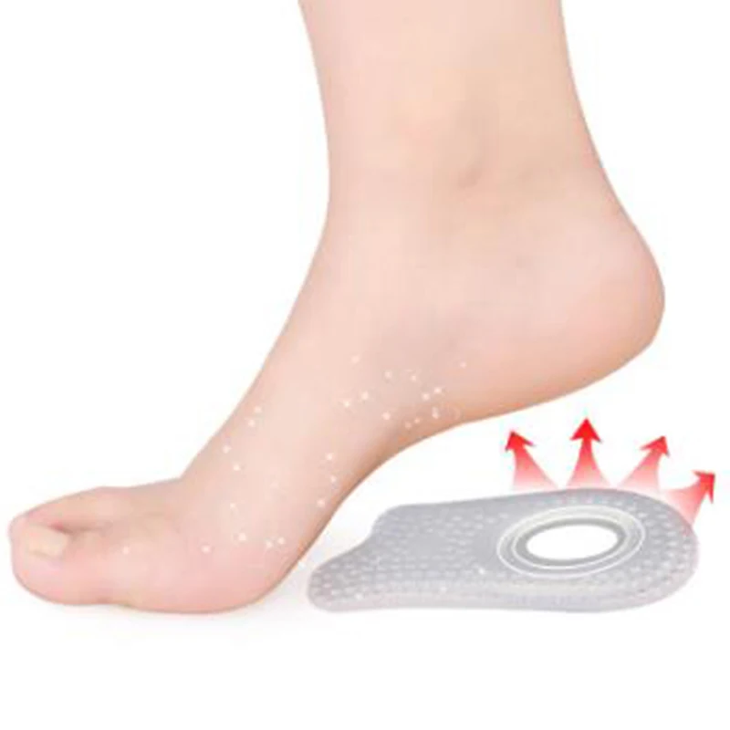 Plantillas de Gel de silicona suave para el talón, almohadillas para los pies, protectores para aliviar el dolor, almohadilla para el cuidado de los pies, 1 par