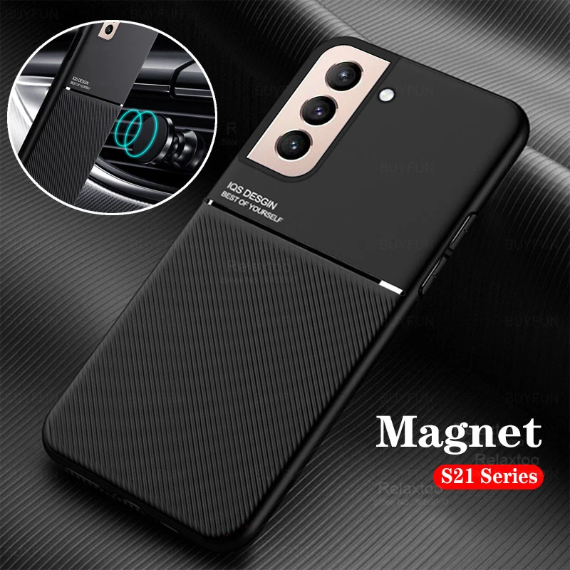 Magnet Leather Case For Samsung S21 ultra Cases phone covers For Samsung Galaxy S 21 Ultra 5G S 21Plus Car Holder Matte cover