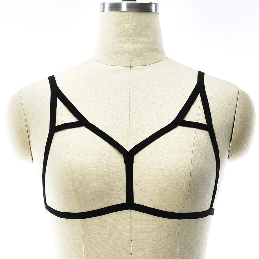 JLX.HARNESS Woman Soft Bra Sexy Lingerie Body Harness Bondage Cage Carnival Rave Body Harness Belt Crop Top Bra