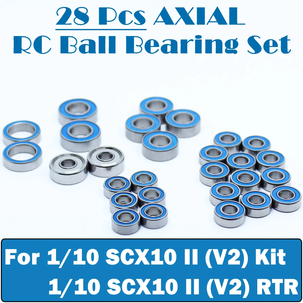 Axial RC Ball Bearing Set for 1/10 SCX10  II ( V2) Kit and 1/10 SCX10 II (V2) RTR ( 28 PCS ) Bearings