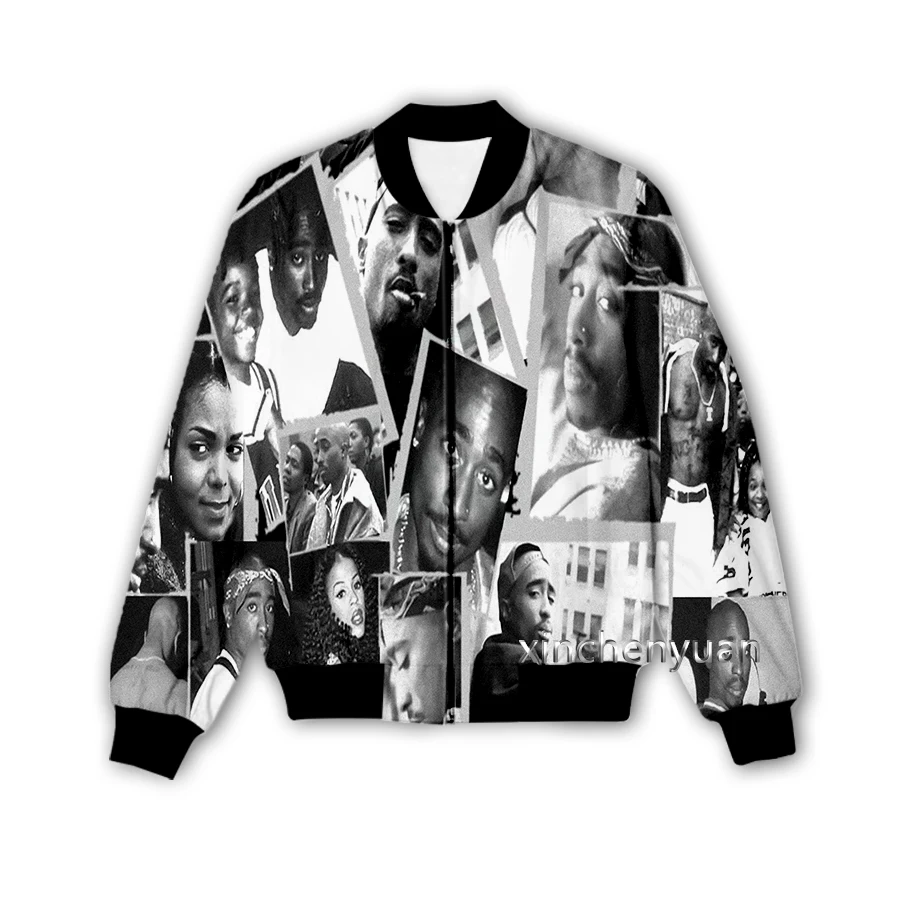 Phechion 3D Printed  Men/Women Rapper 2pac Tupac  Casual Jacket Fashion Streetwear Men Loose Sporting Jacket & Coat M19