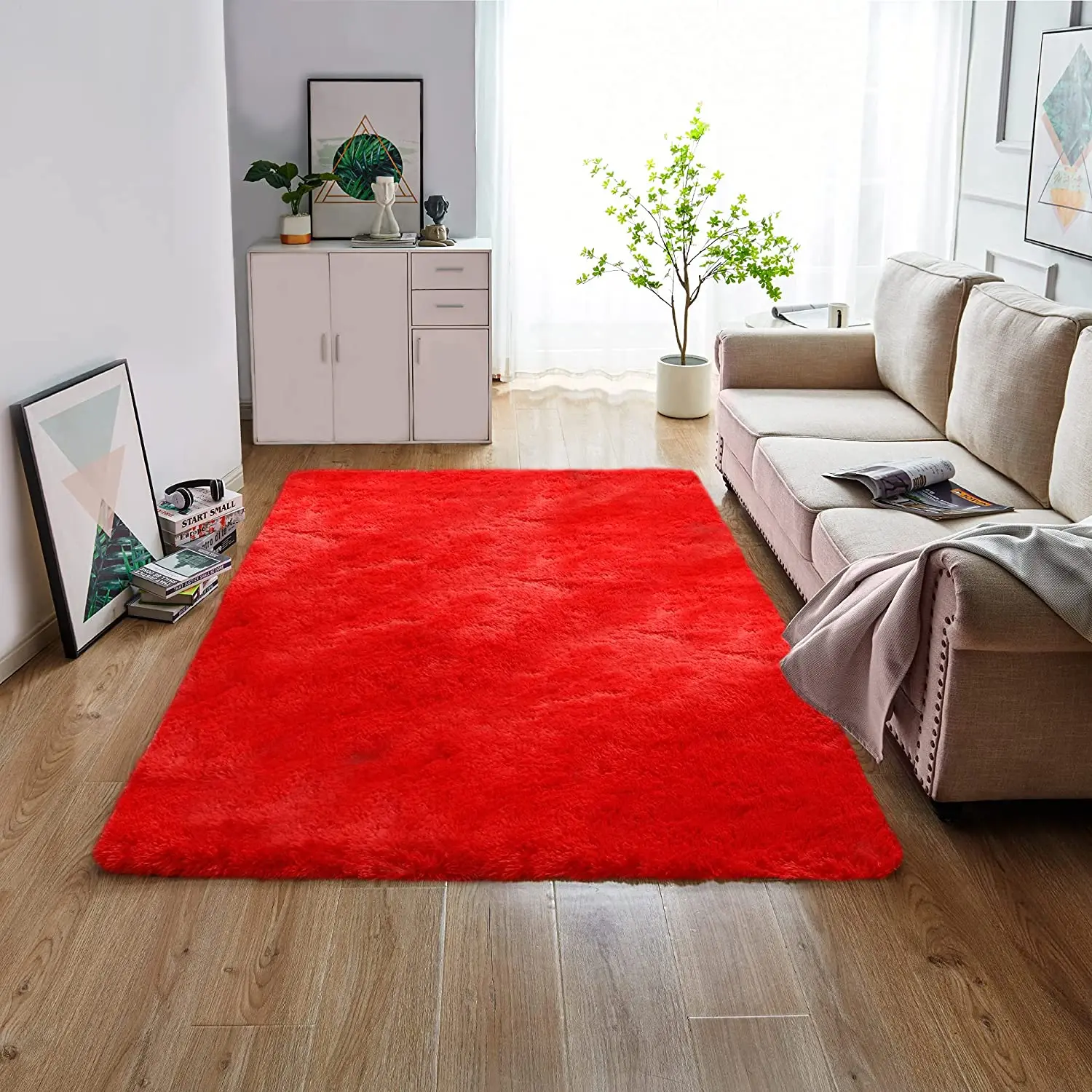 Ultra Soft Shaggy Rugs Fluffy Carpet for Room Non-Slip Modern Plush Area Rugs Rectangular Home Decor Shag Rug Living Room Carpet