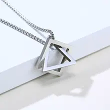 Men's Geometric Necklace Square Triangle #3