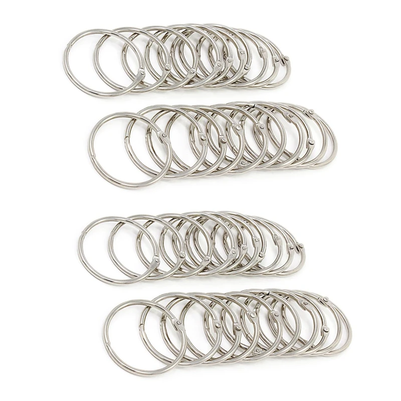 200Pcs Loose Leaf Binder Rings Key Rings Book Rings Binder Rings For Scrapbook/Album/Craft - 100Pcs 19Mm & 100Pcs 25Mm