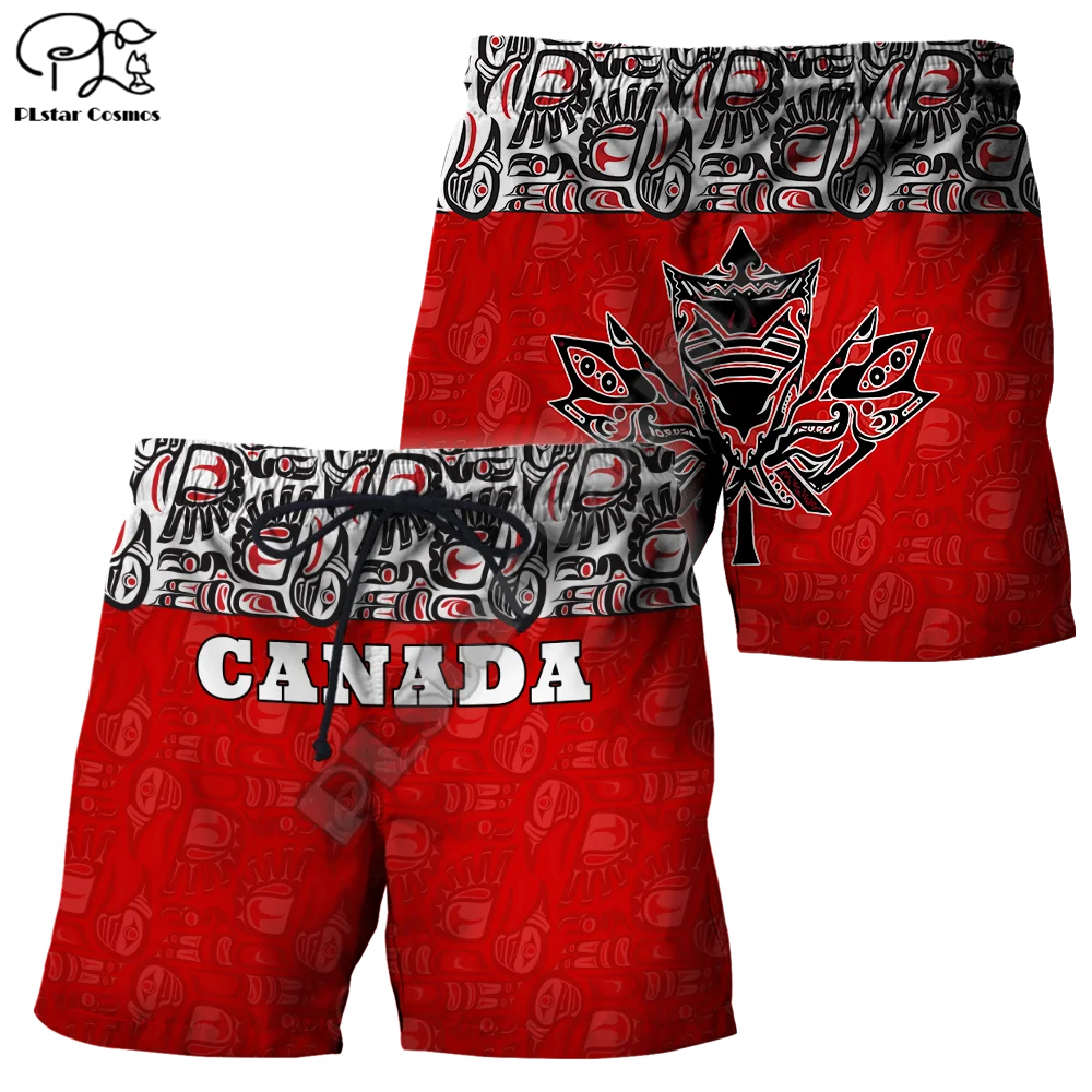

PLstar Cosmos Canada Flag National Emblem 3D Printed 2021 New Fashion Man/Woman Summer Casual Shorts Beach Short Pants Style-C43