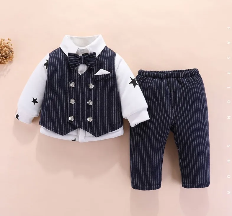 

Baby Boy Winter Clothes Set/Thickened Warm 2-piece Boy Suit /Baby Boy Birhday Party Suit3287