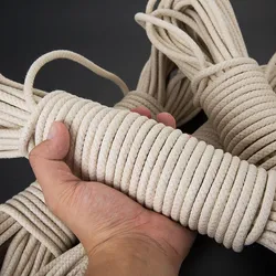 HOT Braided Waxed Cotton Rope Thick 4/5/6/8mm strong stretch flagpole pulley line clothes rope bondage free shipping 25m