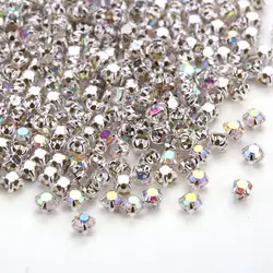 4mm Silver Claw Base glass Crystal Glitter Rhinestone Sew On stones DIY Garments Clear Crystal AB beads SS16 1440pcs