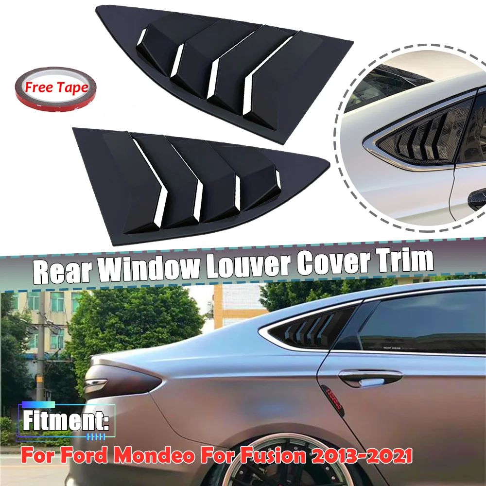 1 Pair Side Window Quarter Louver Cover For Ford Mondeo For Fusion 2013 2014 2015 2016 2017 2018 2019 2020 2021 Car Styling