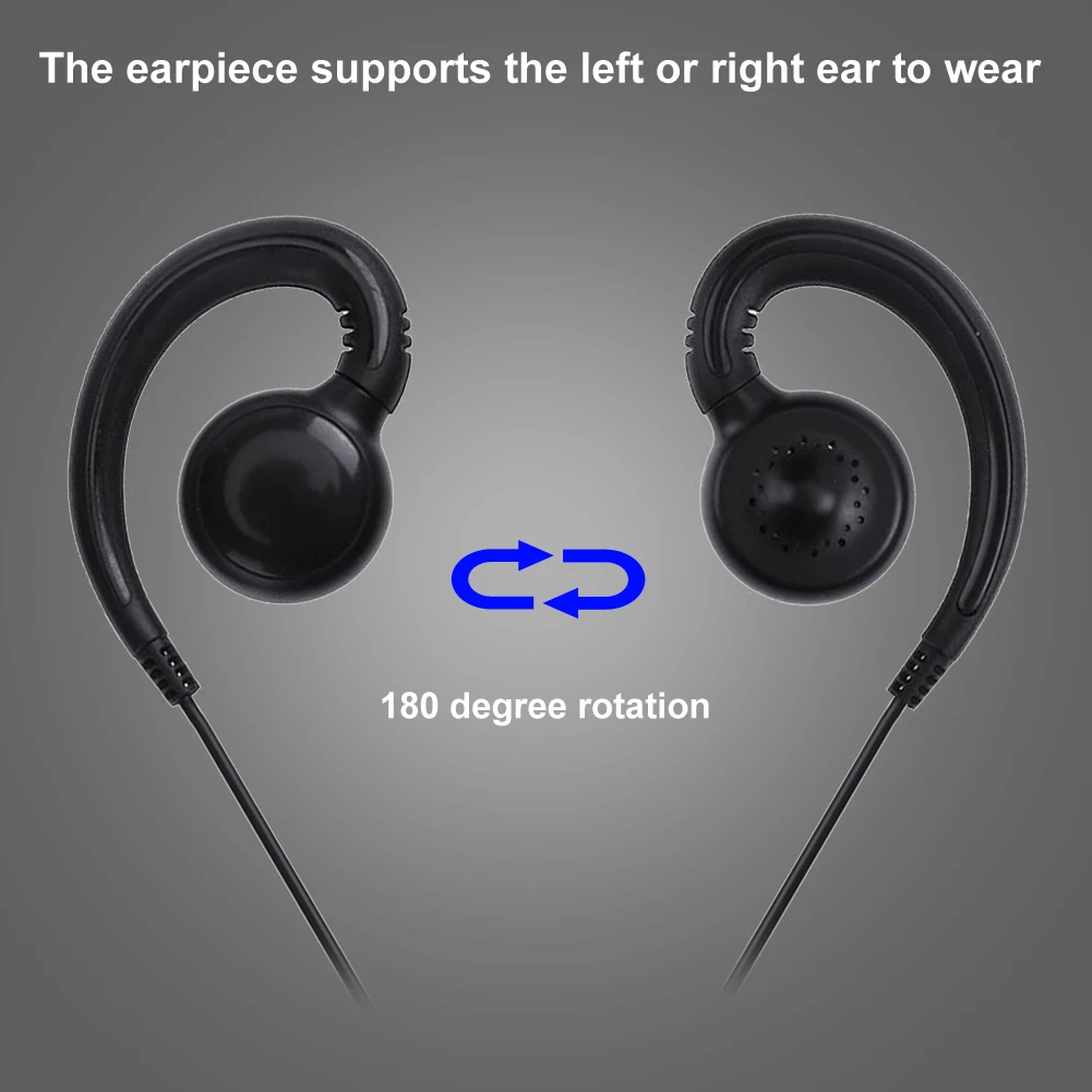 2-контактная гарнитура с поворотом на 180 ° и поворотным крючком для наушников PTT Mic для Motorola GP300
