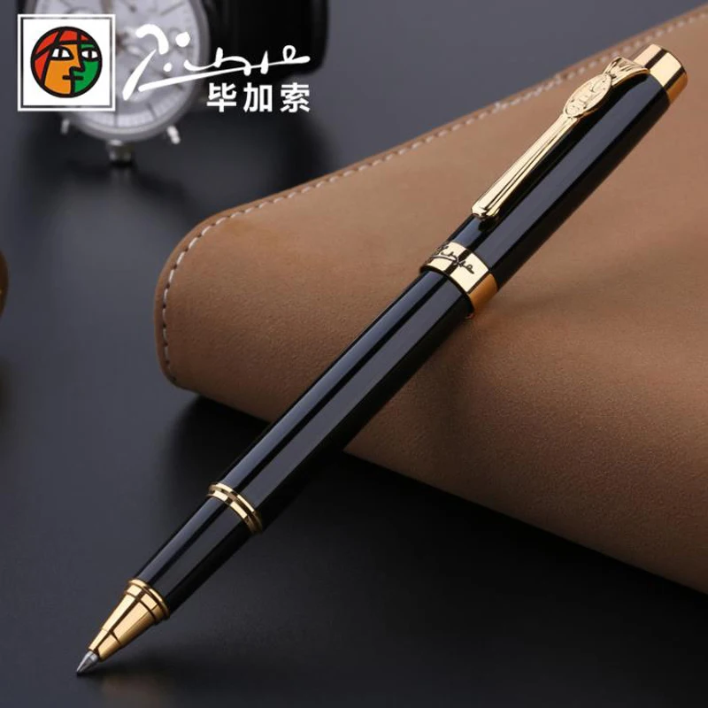 

Picasso 933 High Grade Pimio Avignon Roller Ball Pen Black Engraved Craft Office Exquisite Writing Pen Gift Box Optional