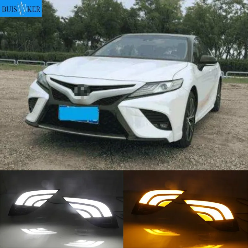 

1 Set LED Daytime Running Light Flowing Turn Yellow Signal Waterproof Car LED DRL For Toyota Camry 2018 2019 XSE SE