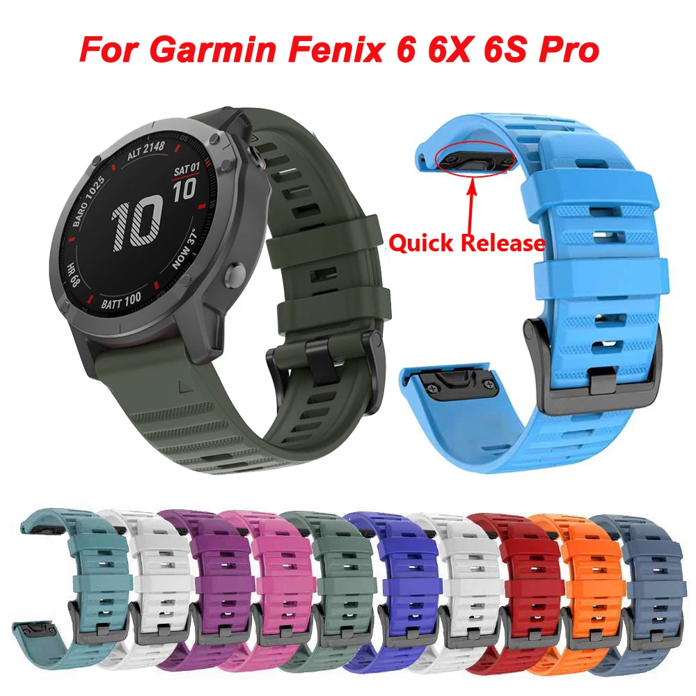 20 22 26mm Smart Watch Strap Silicone Bands For Garmin Fenix7S 7 7X 6S 6 6X Pro 5X 5 5S Plus Epix 935 MK2 Quick Release Bracelet