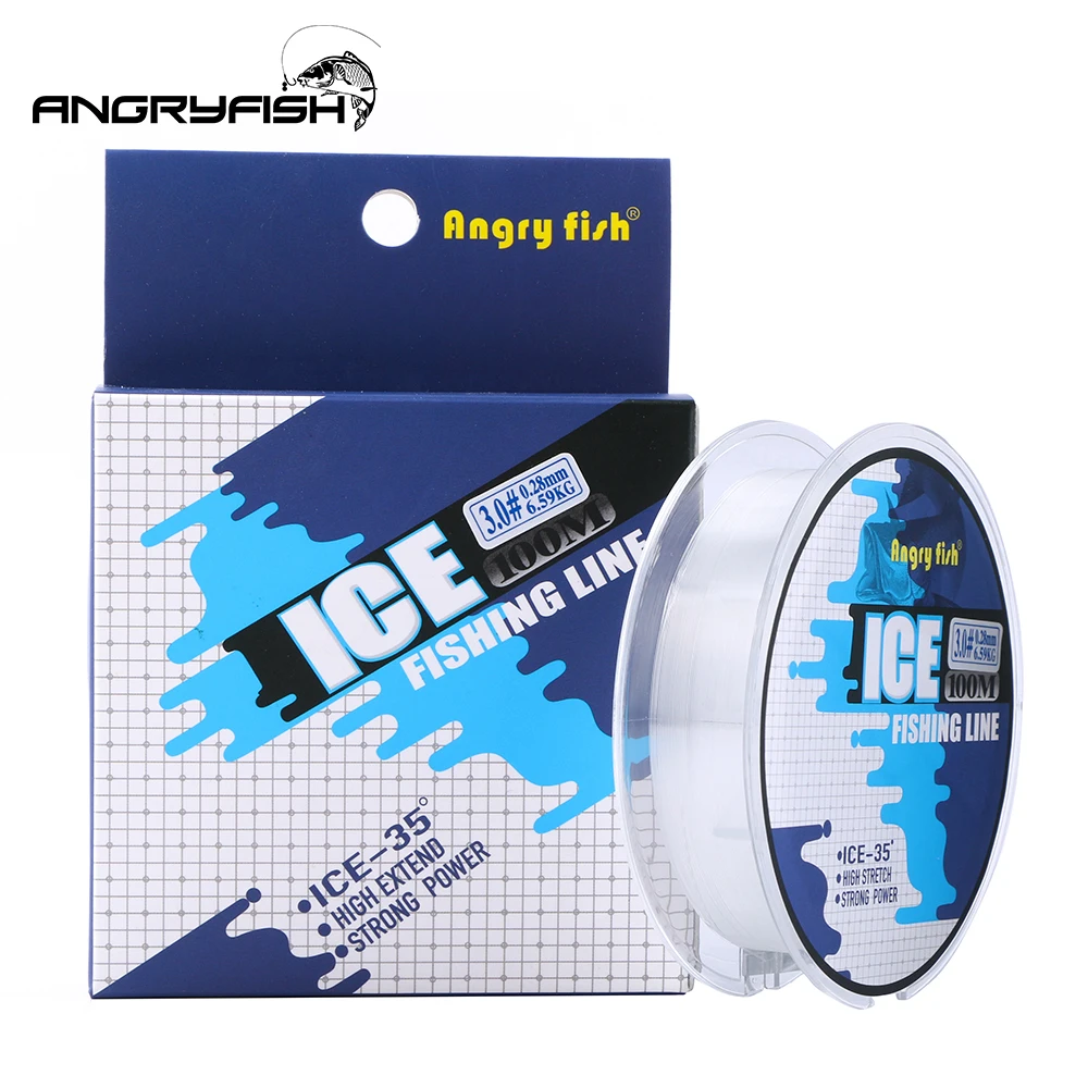 Angryfish High quality material profession Ice Fishing Line 100m Winter Fishing Nylon Line Monofilament Super Strong Nylon Line