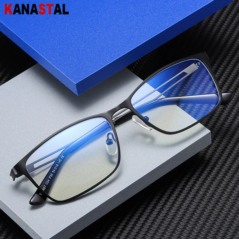 Männer Anti Blau Licht Blockieren Brille Frauen Metall Kleine Rahmen Literarischen Computer Brillen Myopie Presbyopie Lesen Brillen 1,56