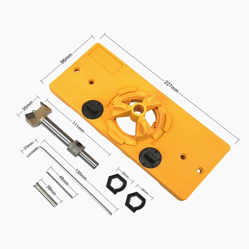 15mm-35mm Cup Style Hinge Jig Boring Hole Drill Guide Forstner Door Hole Template Wood Cutter Carpenter Woodworking Tools