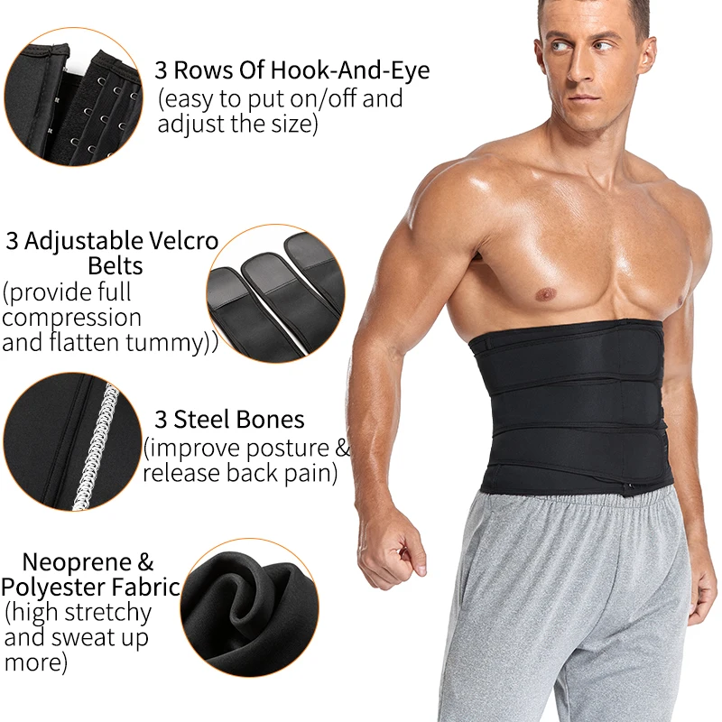 Men Waist Trainer Body Shapers Abdomen Slimming Belt Modeling Strap Sheath Weight Loss Belly Shapewear Workout Trimmer Corset