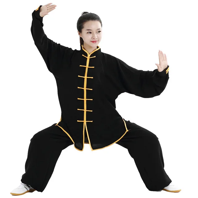 Martial Art Uniform Kung Fu Suits Long Sleeve Tai Chi Clothing Chinese Traditional Folk Taiji Outdoor Walking Morning Sprots