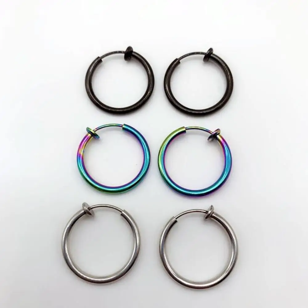 1 Piece Fashion Fake Nose Ring Goth Punk Lip Ear Nose Clip On Fake Septum Piercing Nose Ring Hoop Lip Hoop Rings Earring