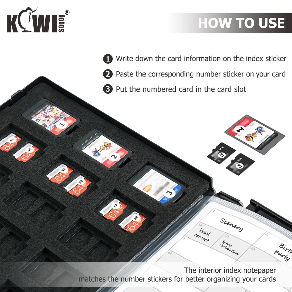 108 Slots Memory Card Case Wallet Holder Organizer for 72 Micro SD MSD TF Card + 36 NS / Nintendo Switch Game Card Storage Box