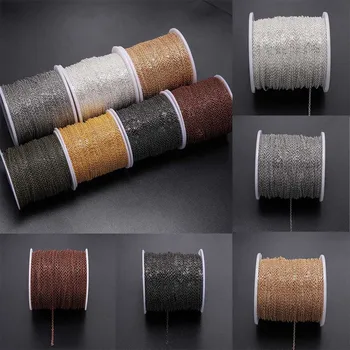 5M 1,5-2,5mm Kupfer Oval Link Halskette Kette Vergoldete Kette Für Schmuck Machen Erkenntnisse DIY Materialien Liefert Großhandel