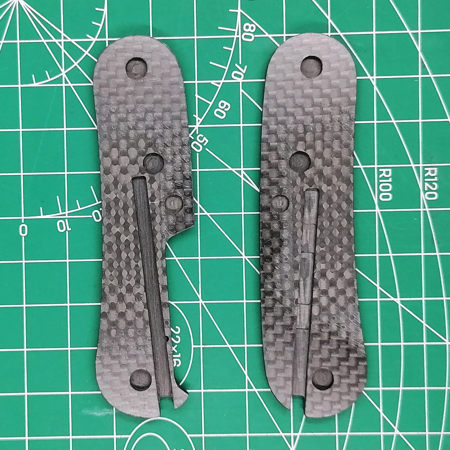 Custom Made 3K Full Carbon Fiber Handle Scales for 85mm Delemont Evolution Swiss Army Knife EDC Mod