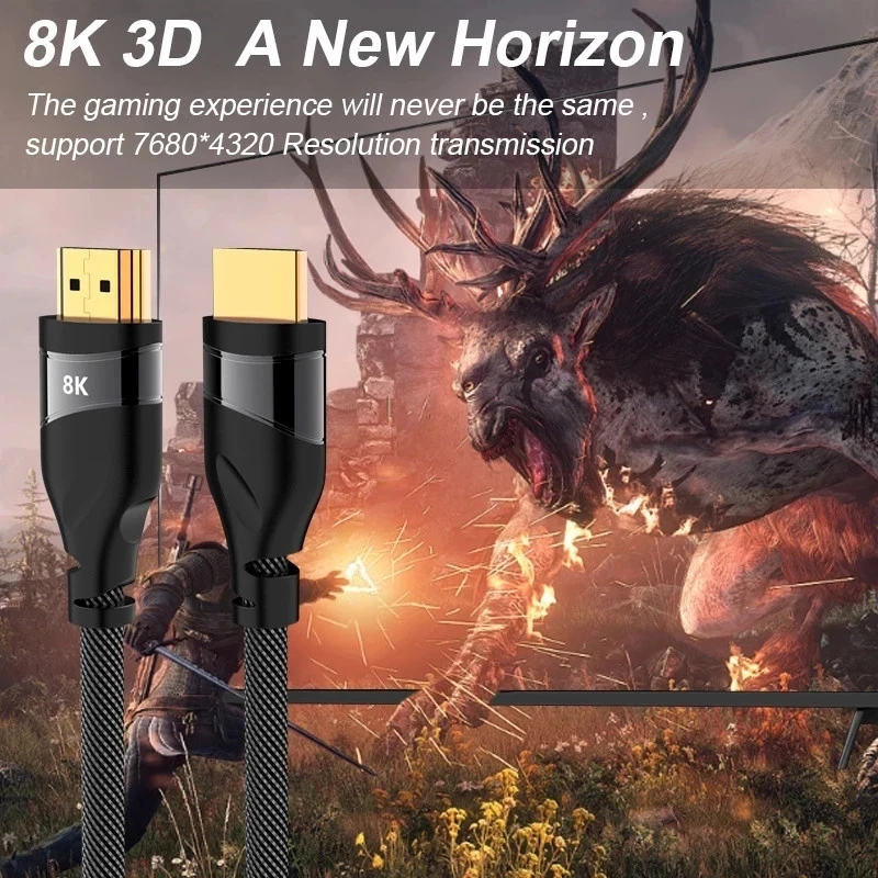 HDCP 2.2 Super 8K HDMI-compatible Cable video cable Ultra Speed 8K @60HZ 4K @120HZ 48Gbps UHD HDR 3D For  HD Splitter TV Box PS5