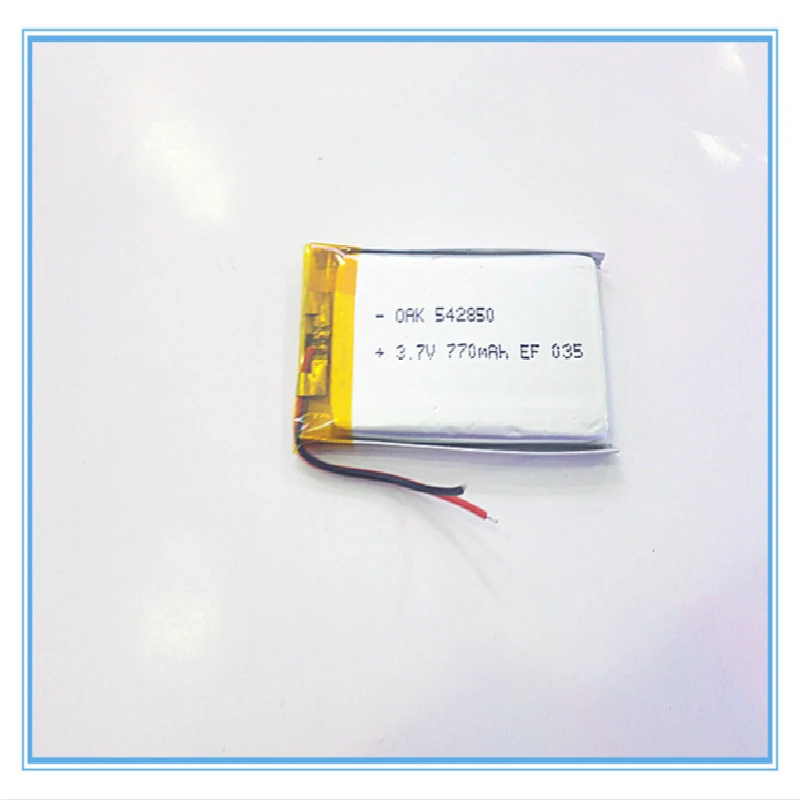 Free shipping 3.7V,770mAH,[542850] PLIB; polymer lithium ion / Li-ion battery for dvr,GPS,mp3,mp4,cell phone,speaker