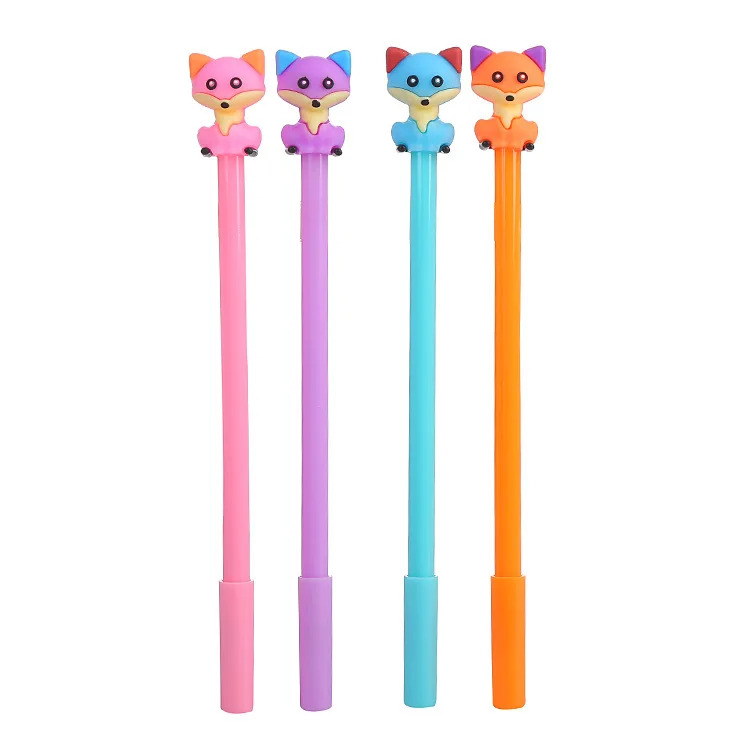 

36 pcs/lot Cartoon Fox Gel Pen Cute 0.5mm black ink Signature Pen School Office writing Supplies Promotional Gift