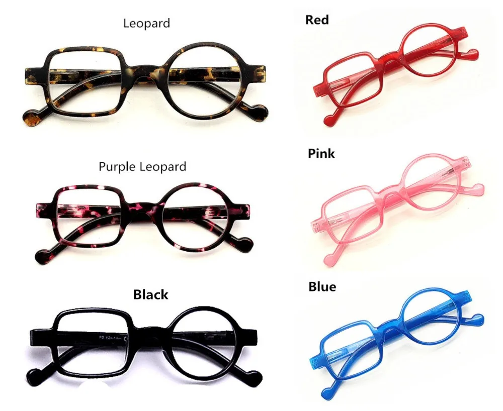 Round Square Asymmetric Delicate Men Women Comedy Reading Glasses Resin Lenses Myopia Frame Humor Eyewear