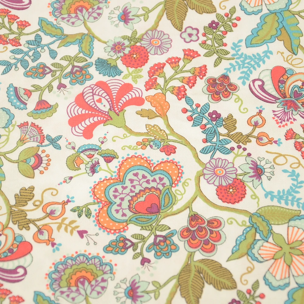 Classic William Morris Flower Printed Handmade Crafts Supplies Cotton Cloth Needlework Fabric for Sewing Patchwork Woven Quilt