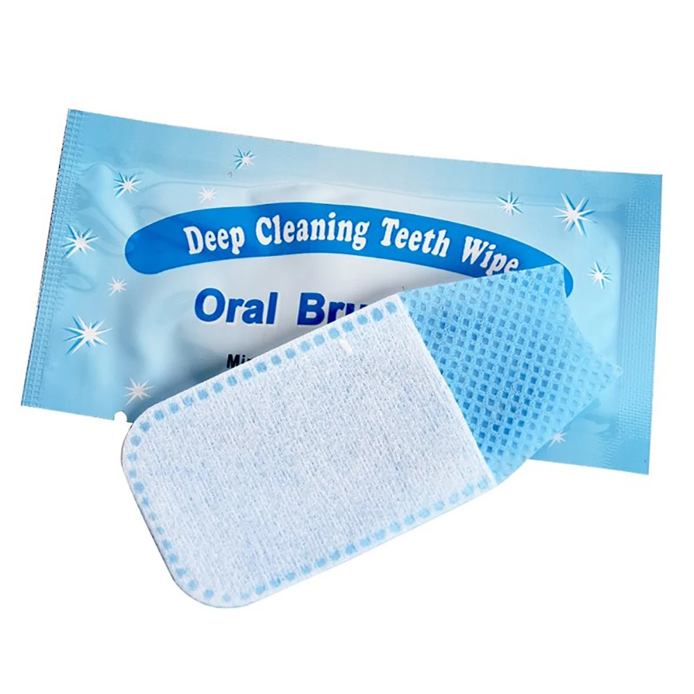 40Pcs Oral Brush Up Wipe Fingertip Tooth Brush Oral Deep Cleaning Wipes Dental White Teeth Oral Hygiene Teeth Whitening