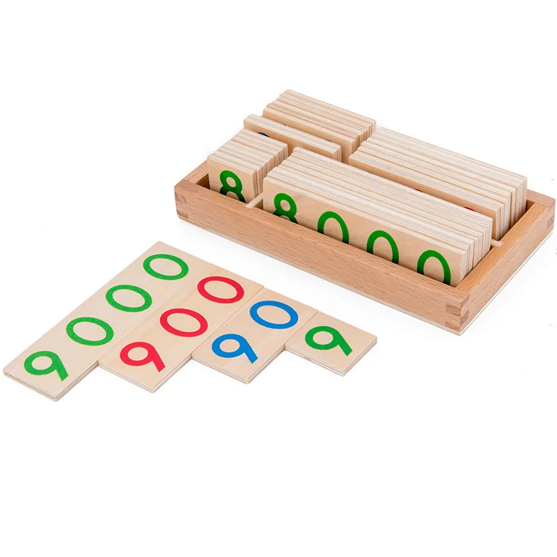 Wooden Numbers Card 1-9000 Montessori Learning Card Math Teaching Aids Preschool Children Early Education For Baby