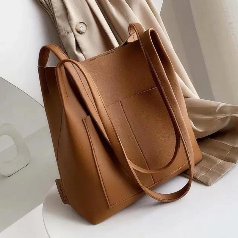 2022 New Fashion Women Bucket Bag Vintage Messenger Bag High Quality Retro Shoulder Bag Simple Handbags Tote High Quality