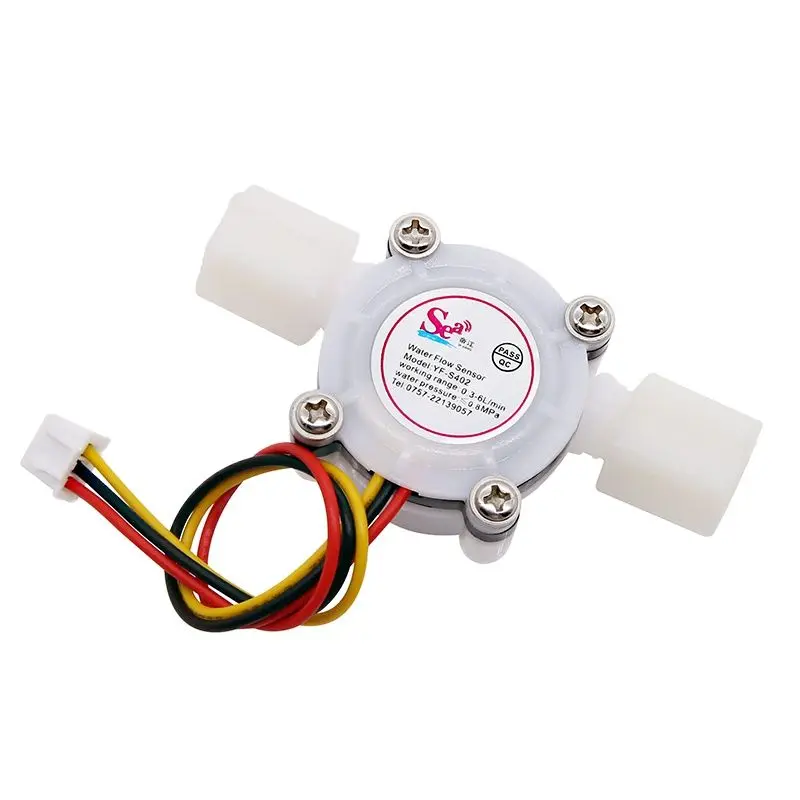 1 Pcs G1/4 Hall Effect Liquid Water Flow Sensor Switch Flowmeter Counter DC5V 0.3-6L/min White YF-S402 0.8MPa