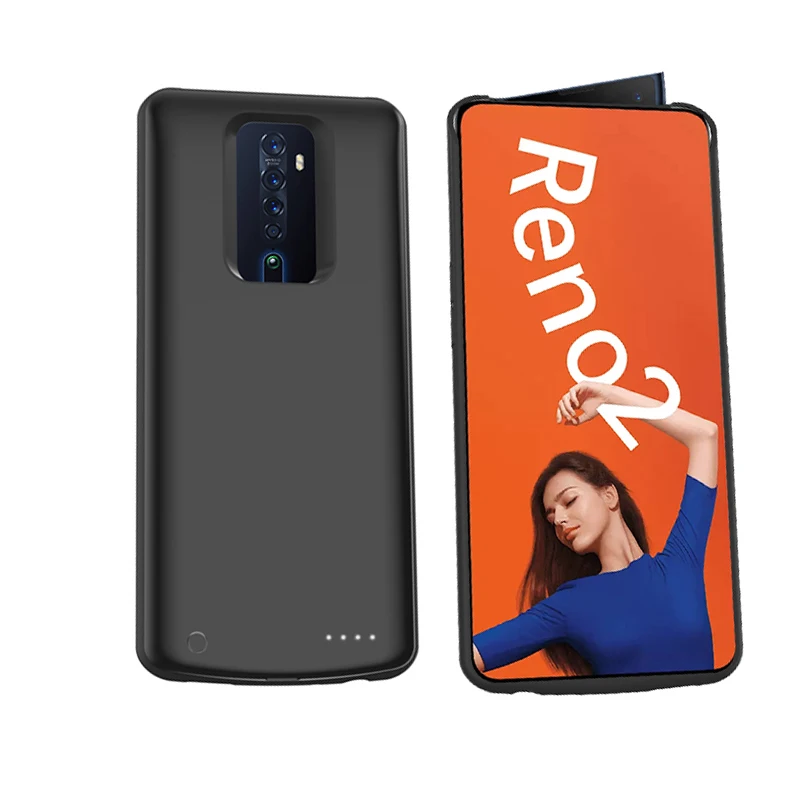 

Power Case For OPPO Reno 2 Battery Charger Cases Silicone Shockproof Portable Power Bank Cover External Battery Charging Case