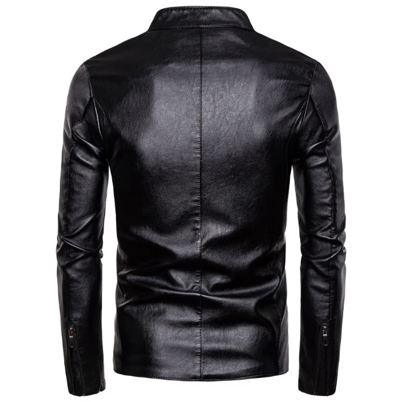 Spring Autumn Leather Jacket Men New Slim Fit Motorcycle Leather Jacket Casual PU Coat Casual Male Jacket chaqueta cuero hombre