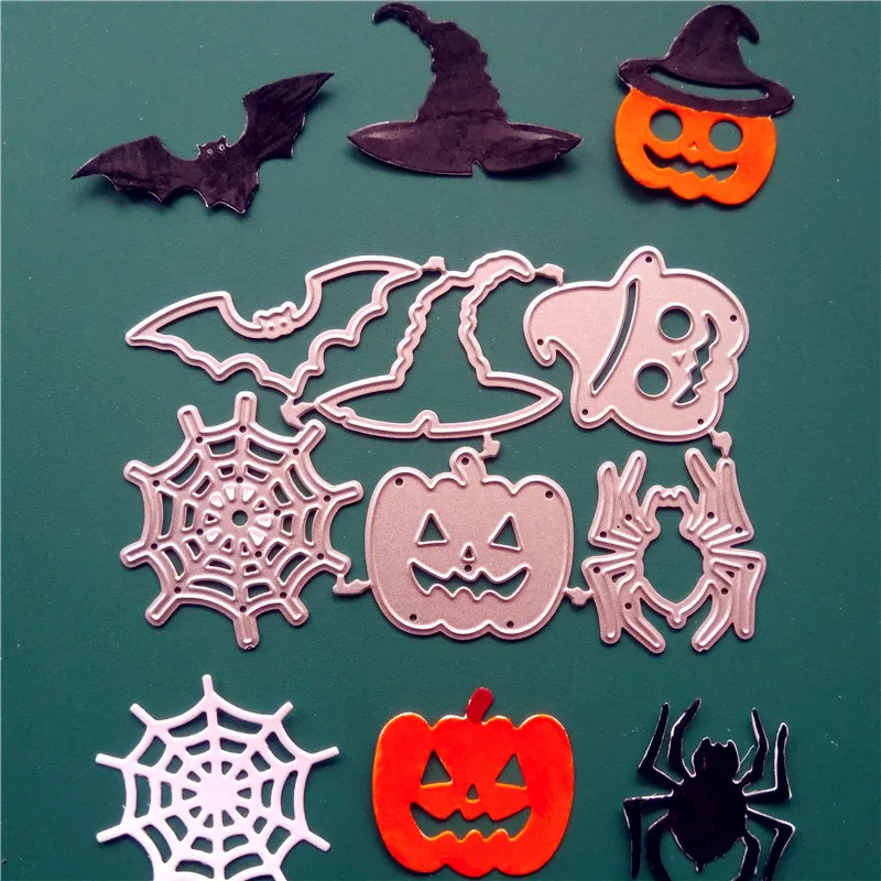 Halloween Spider Pump metal cutting dies  mold Round hole label tag Scrapbook paper craft knife mould blade punch stencils dies