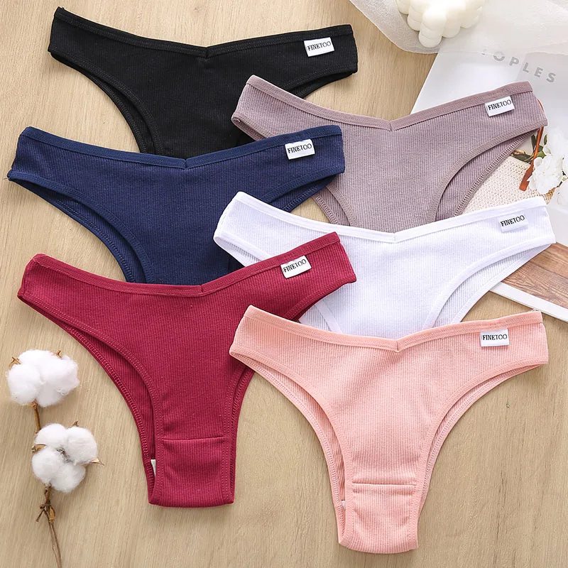 1/2/3PCS Women's Lingerie Cotton Panties Sexy Briefs Underwear V-Waist Design Female Underpants Pantys Girl Tangas Thong Panties