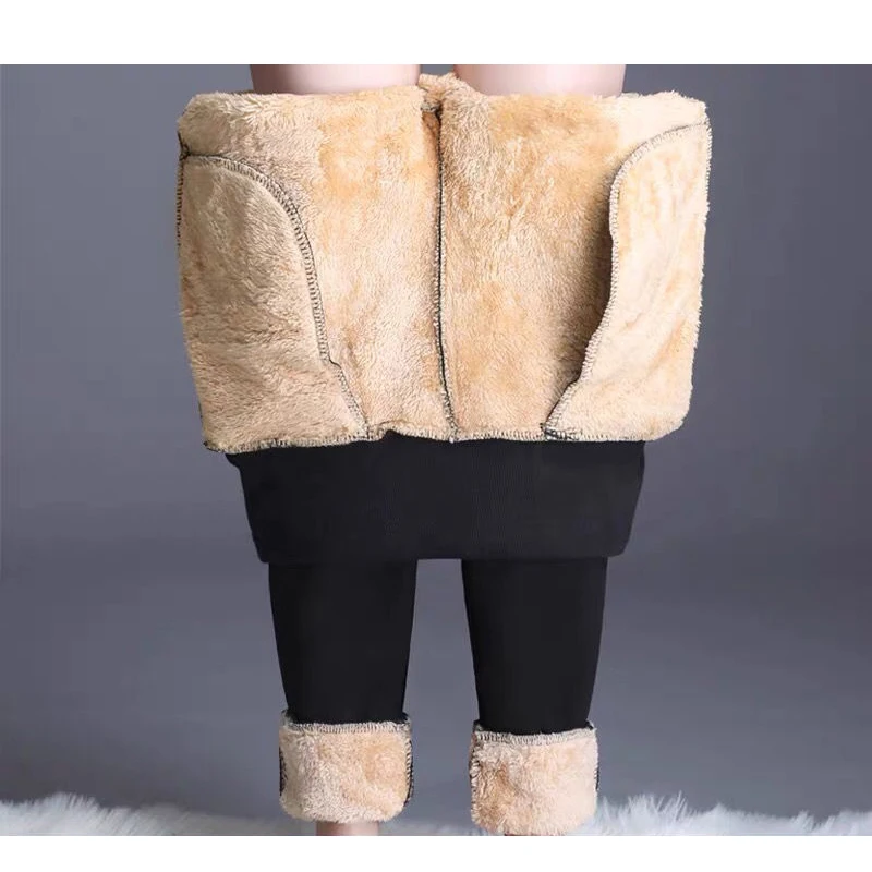 Slim Women Pant Winter Lambskin Cashmere Pants Warm Female Casual Pants Harem Pants Lined Fleece Trousers Autumn Sweatpants